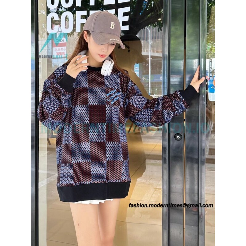 Louis Vuitton - 23FW Checkered Crewneck Hoodie
