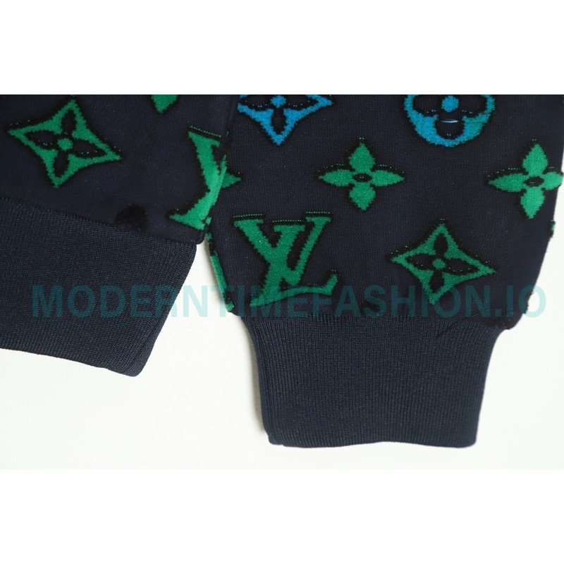 Louis Vuitton - 22FW Full Print Gradient Flock Presbyte Crewneck Hoodie