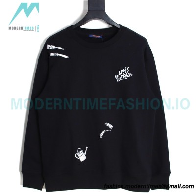 Louis Vuitton - 23FW Multi-element Tool Embroidered Crewneck Hoodie