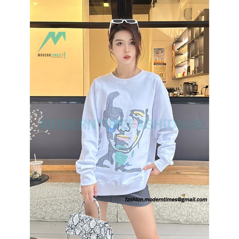 Louis Vuitton - 23FW Face Embroidered Crewneck Hoodie