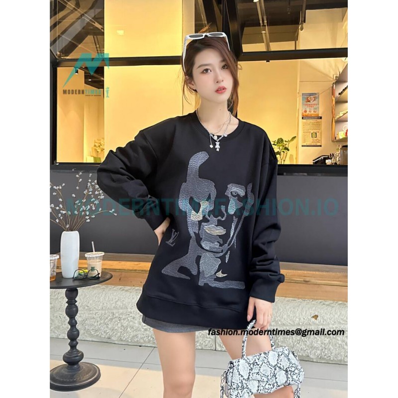 Louis Vuitton - 23FW Face Embroidered Crewneck Hoodie