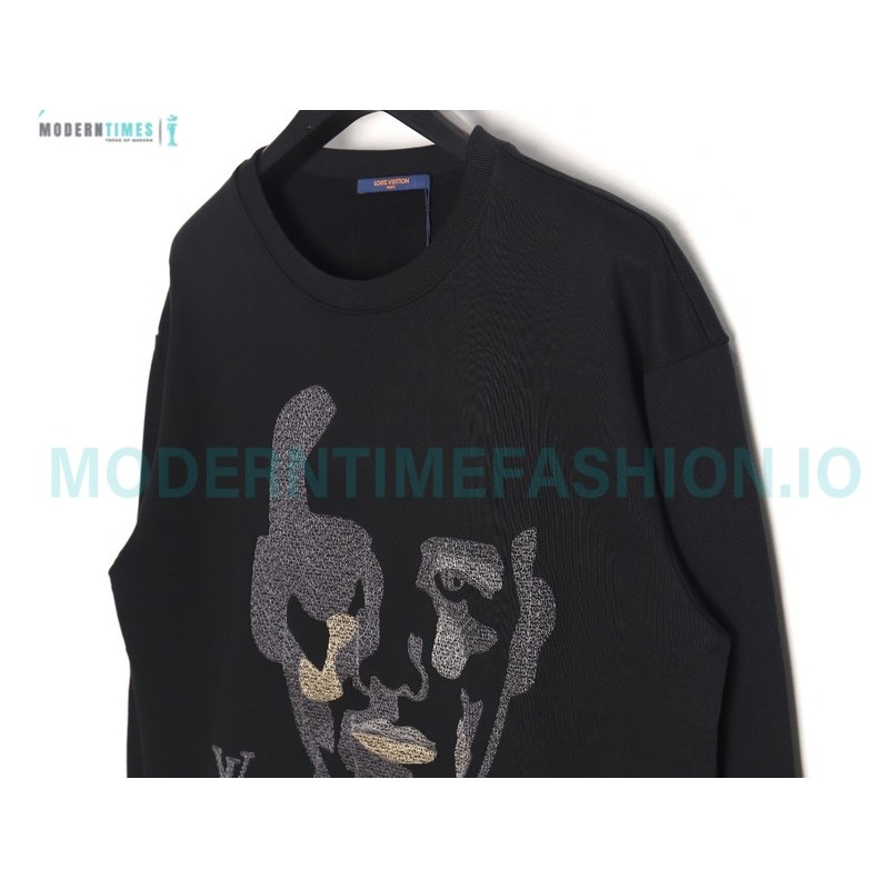Louis Vuitton - 23FW Face Embroidered Crewneck Hoodie