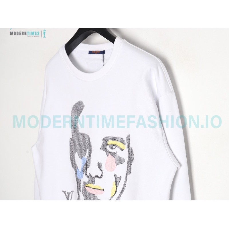 Louis Vuitton - 23FW Face Embroidered Crewneck Hoodie