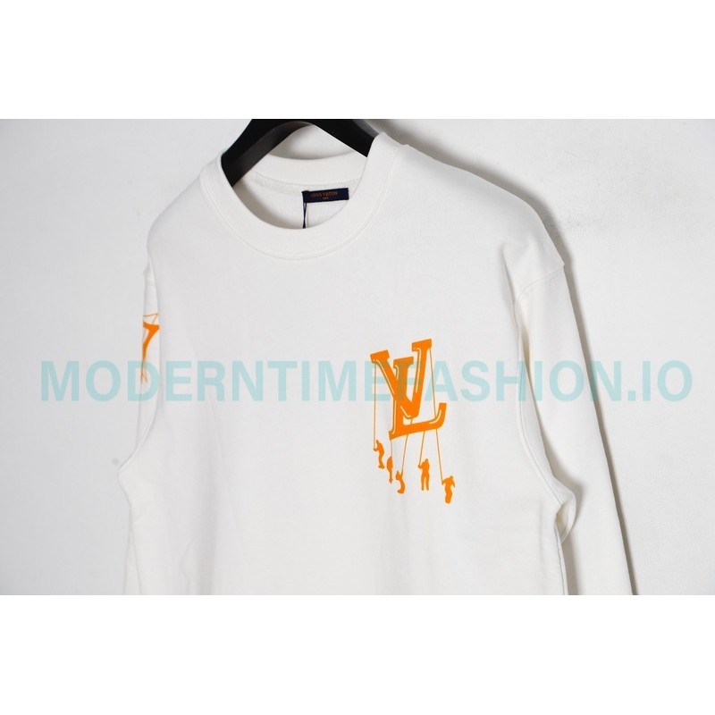 Louis Vuitton - 23FW Flocked Paratrooper Print Crewneck Hoodie