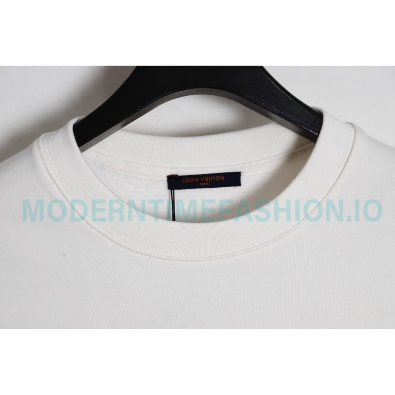 Louis Vuitton - 23FW Flocked Paratrooper Print Crewneck Hoodie
