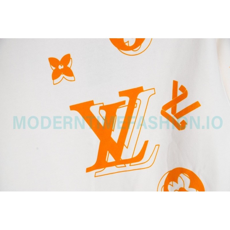 Louis Vuitton - 23FW Flocked Paratrooper Print Crewneck Hoodie