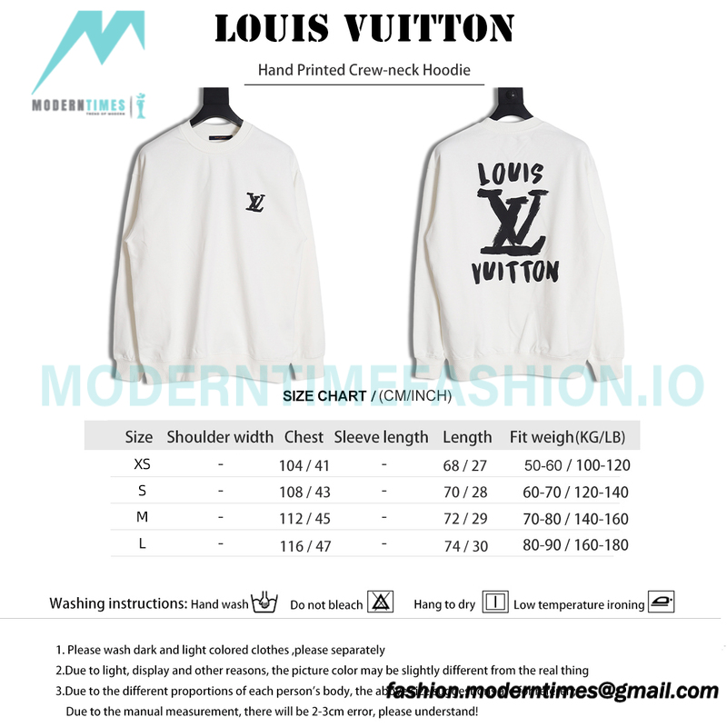 Louis Vuitton - Hand Printed Crew-neck Hoodie