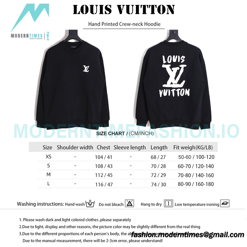 Louis Vuitton - Hand Printed Crew-neck Hoodie