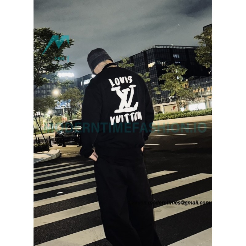 Louis Vuitton - Hand Printed Crew-neck Hoodie