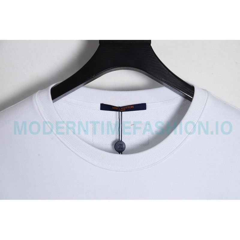 Louis Vuitton - 23ss Geometric Style Embroidered Cotton Crewneck Hoodie