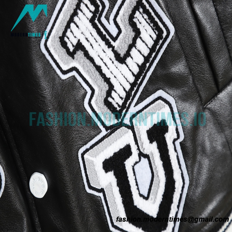 Louis Vuitton - Leather Band Print Baseball Jacket