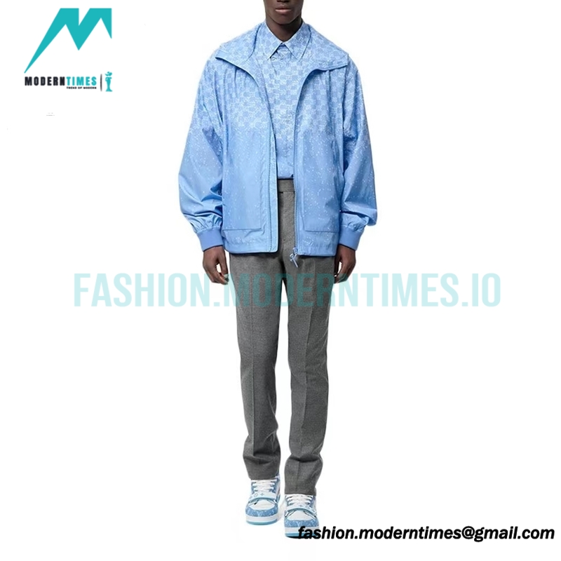 Louis Vuitton - 22FW Airplane Gradient Letter Print Hooded Zipper Jacket