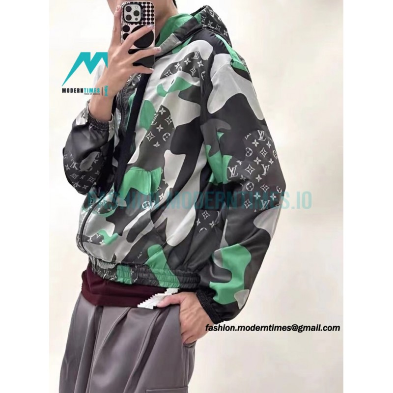 Louis Vuitton - 23FW New Early Fall Heavy Print Hooded Long-sleeved Coat
