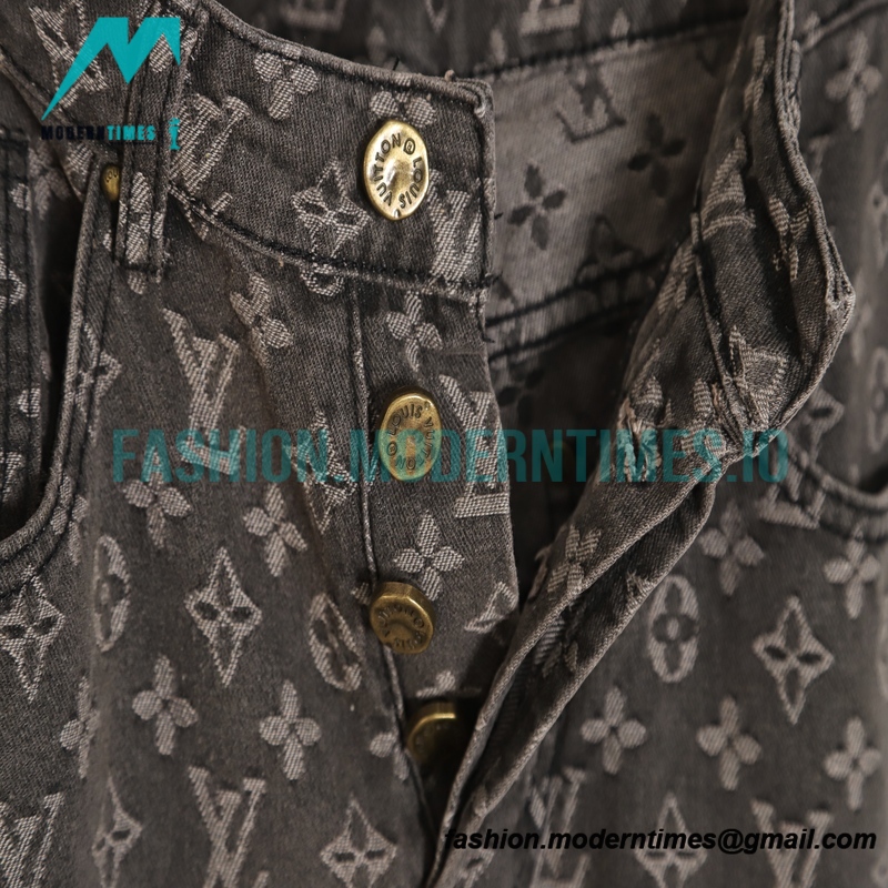 Louis Vuitton - 22FW Little Red Man Destroy Jacquard Jeans