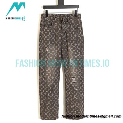 Louis Vuitton - 22FW Little Red Man Destroy Jacquard Jeans