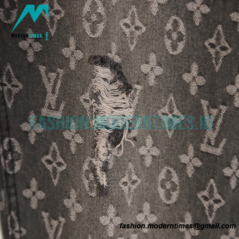 Louis Vuitton - 22FW Little Red Man Destroy Jacquard Jeans