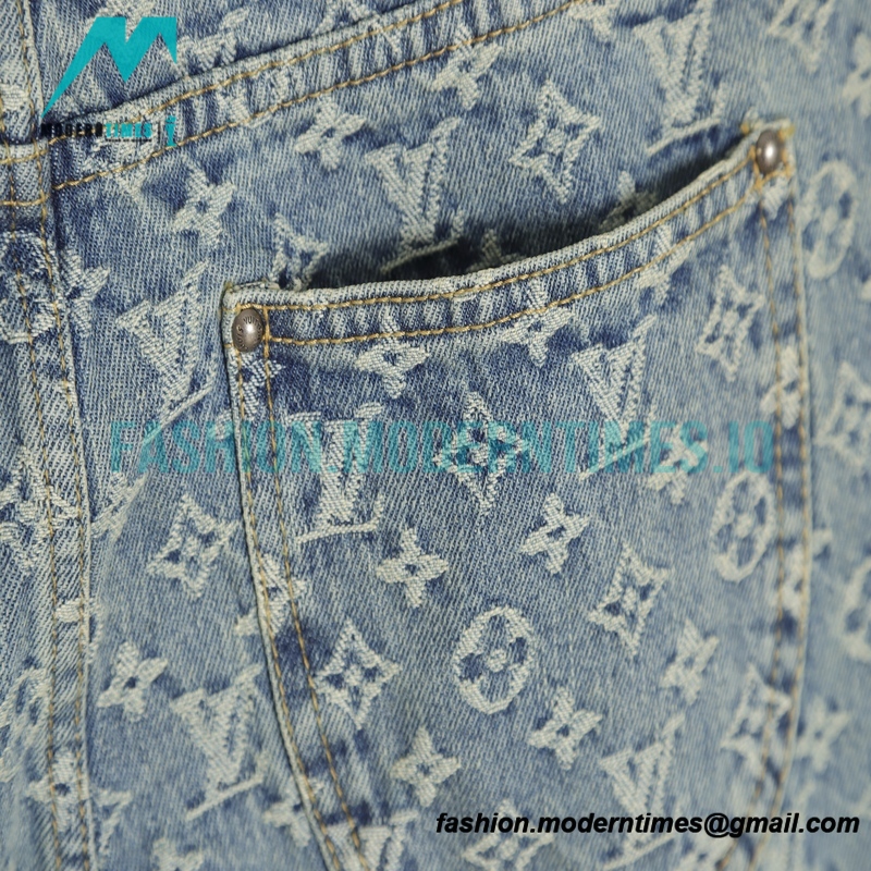 Louis Vuitton - Full Print Jacquard Straight Wash Jeans