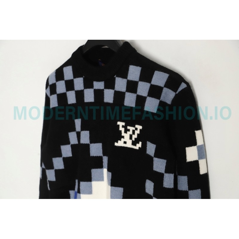Louis Vuitton - 23FW Check Mosaic crewneck sweater