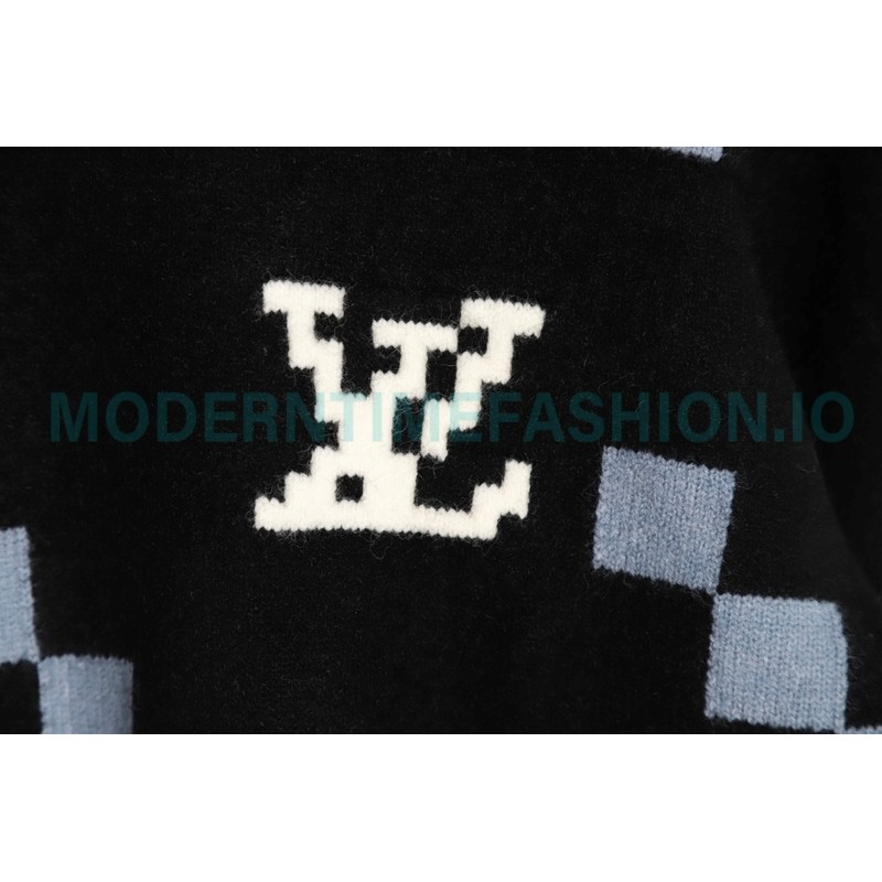 Louis Vuitton - 23FW Check Mosaic crewneck sweater