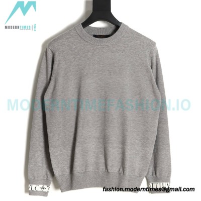 Louis Vuitton - 23SS Solid Color Cuff Logo Knit Sweater