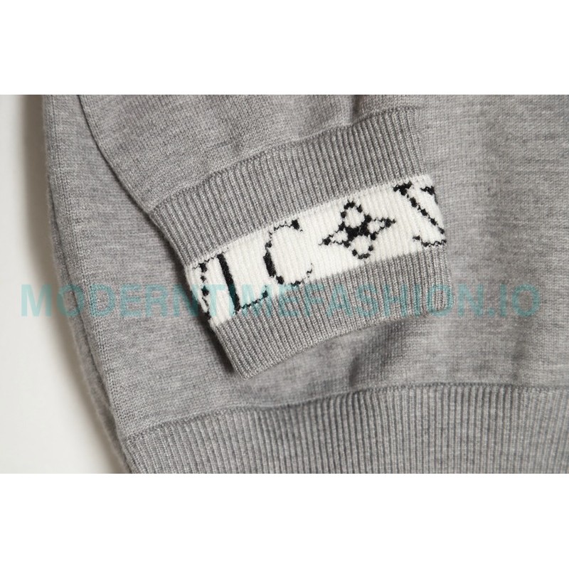 Louis Vuitton - 23SS Solid Color Cuff Logo Knit Sweater