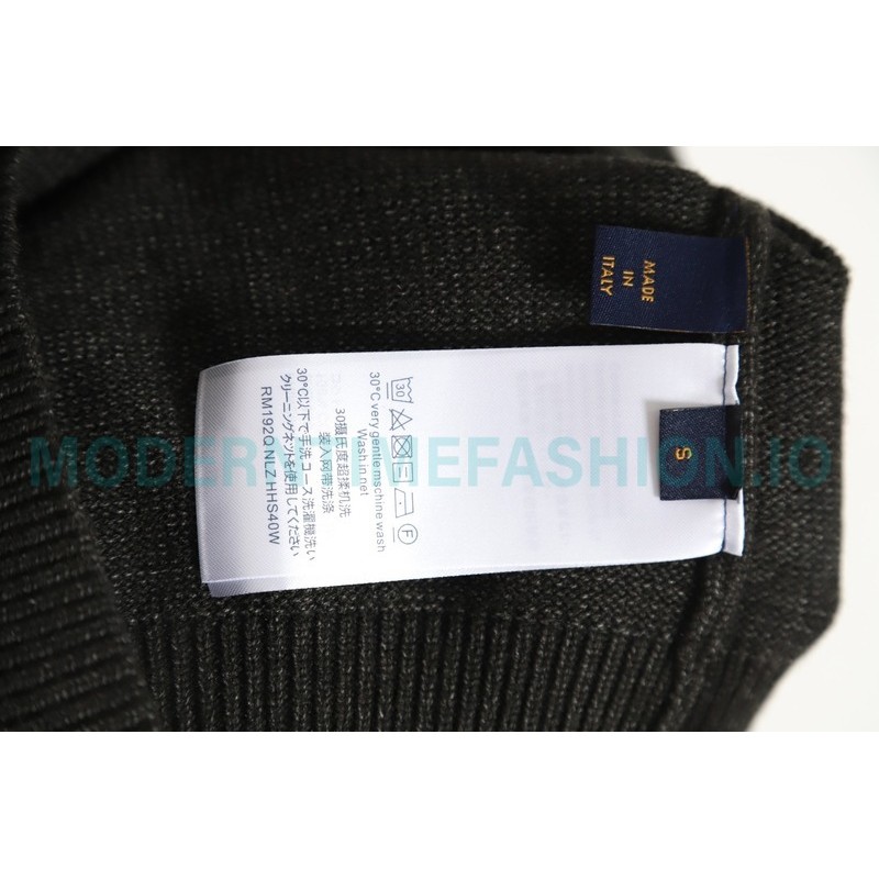 Louis Vuitton - 23FW Monogram Jacquard Single-breasted Long-sleeved Sweater Cardigan