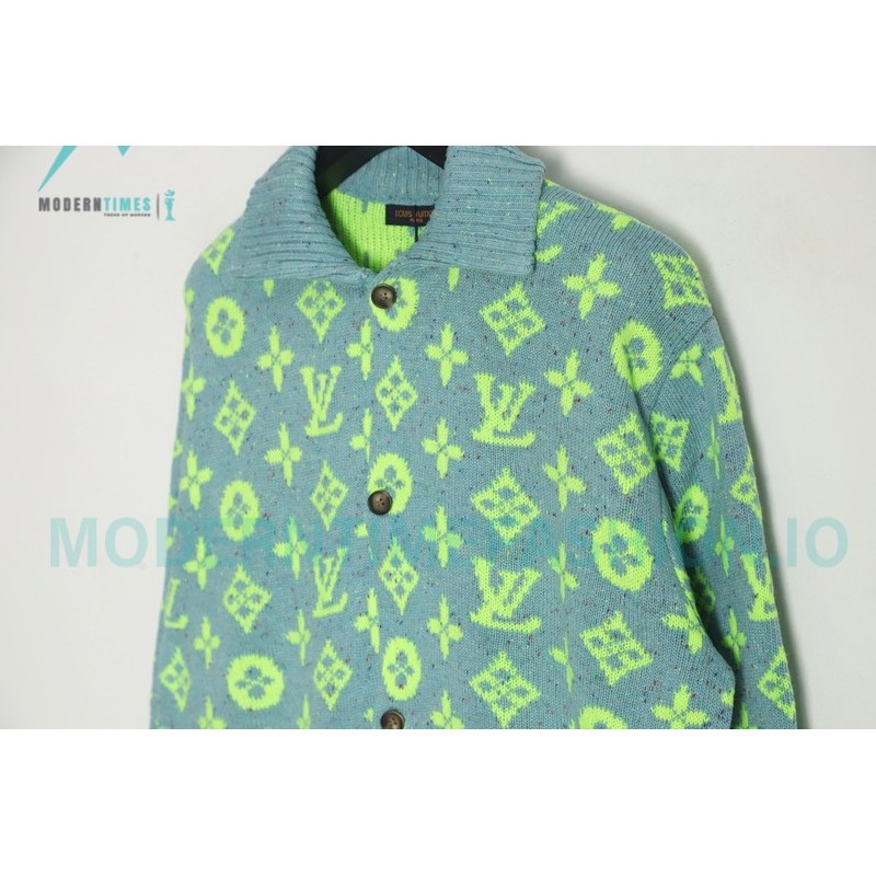 Louis Vuitton - 23ss Full Printed Green Flower Cardigan Sweater