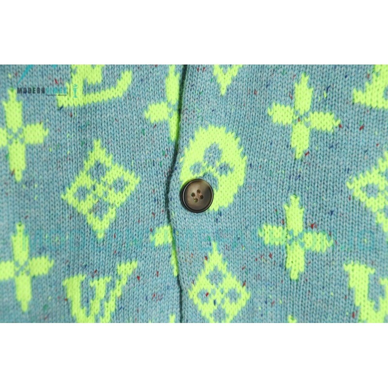 Louis Vuitton - 23ss Full Printed Green Flower Cardigan Sweater