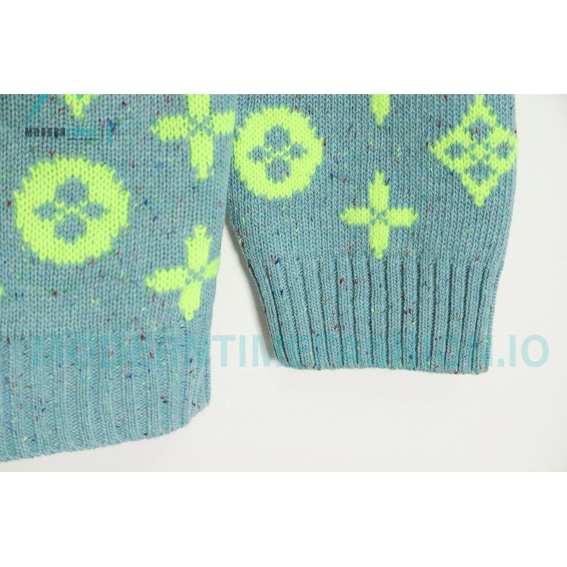 Louis Vuitton - 23ss Full Printed Green Flower Cardigan Sweater