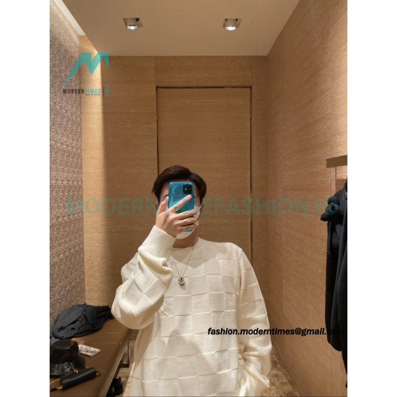 Louis Vuitton - 22SS Chest Pin Checkerboard Knit Sweater