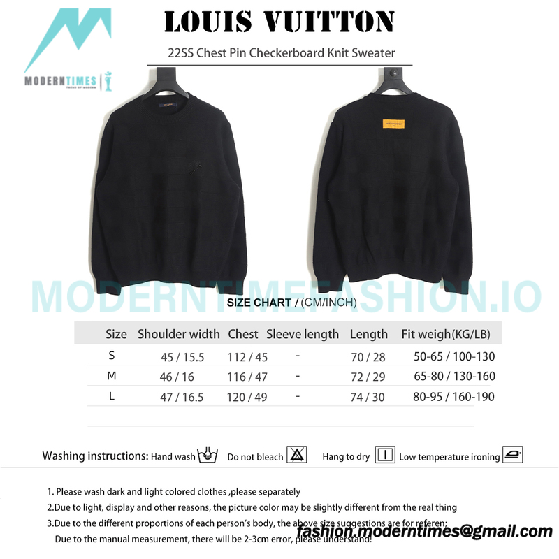 Louis Vuitton - 22SS Chest Pin Checkerboard Knit Sweater