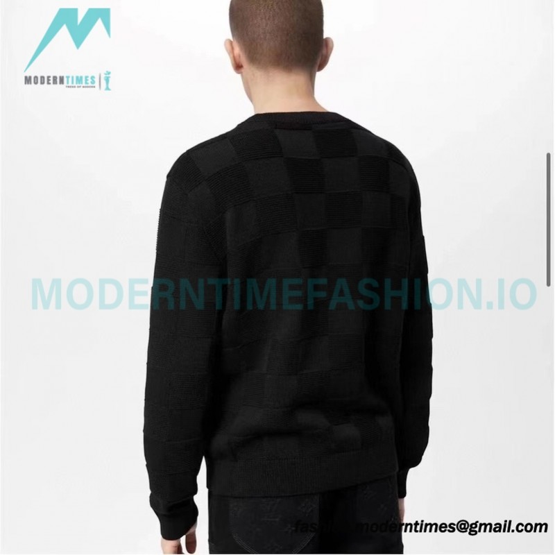 Louis Vuitton - 22SS Chest Pin Checkerboard Knit Sweater