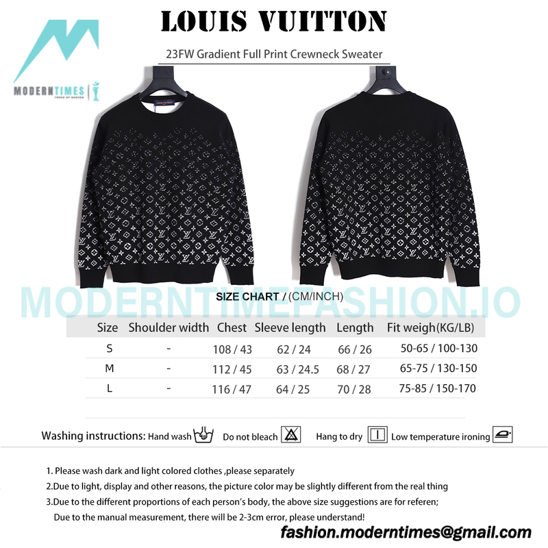 Louis Vuitton - 23FW Gradient Full Print Crewneck Sweater