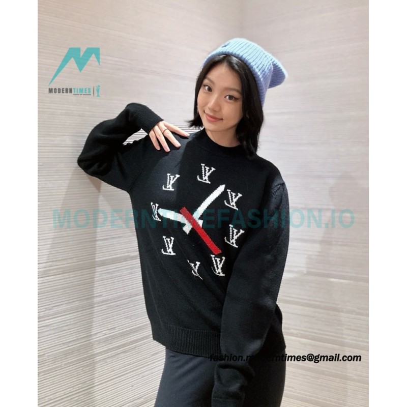 Louis Vuitton - 23FW Clock Jacquard Crewneck Sweater