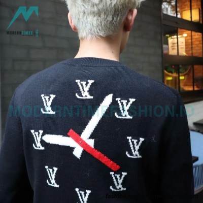 Louis Vuitton - 23FW Clock Jacquard Crewneck Sweater