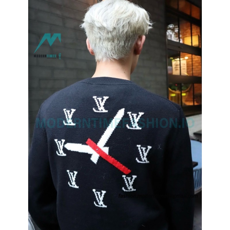 Louis Vuitton - 23FW Clock Jacquard Crewneck Sweater