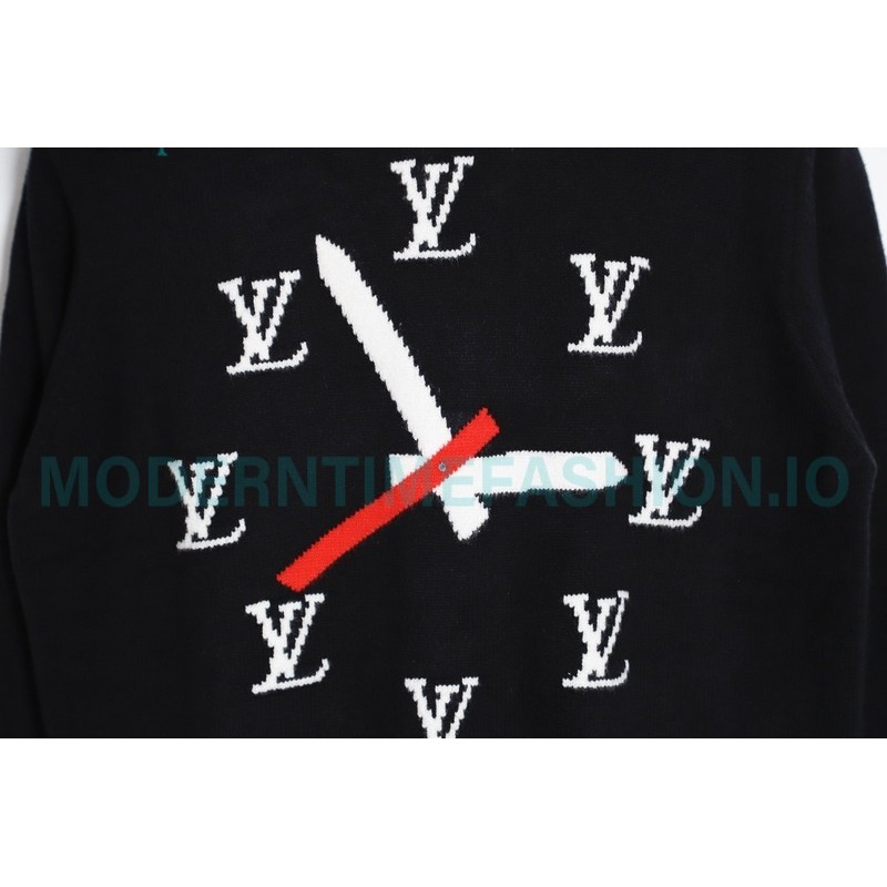 Louis Vuitton - 23FW Clock Jacquard Crewneck Sweater