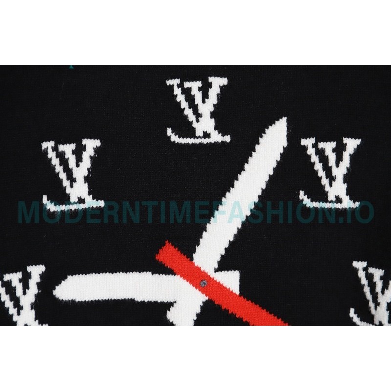 Louis Vuitton - 23FW Clock Jacquard Crewneck Sweater