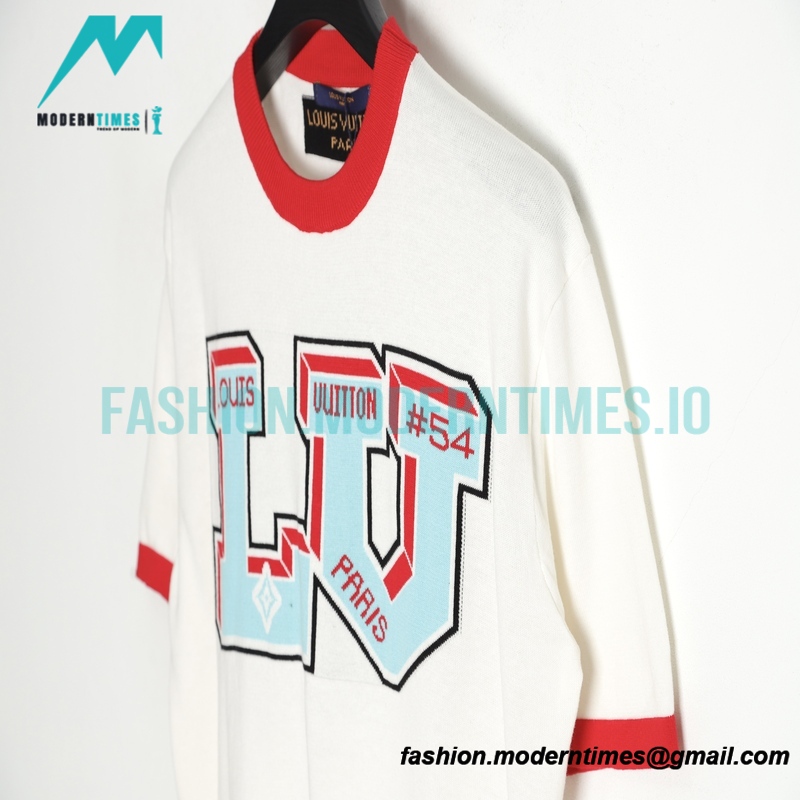 Louis vuitton - Color Contrast Edge Logo Knitted Short Sleeve