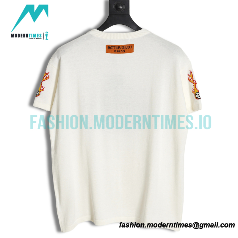 Louis Vuitton - Inlaid Flame Jacquard Knitted Short Sleeve T-shirt