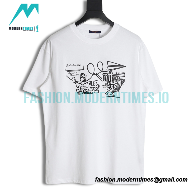 Louis Vuitton - Aircraft Sketch Print Short Sleeve