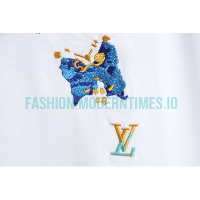 Louis Vuitton - 23ss Butterfly Pattern Embroidered Short Sleeve T-shirt