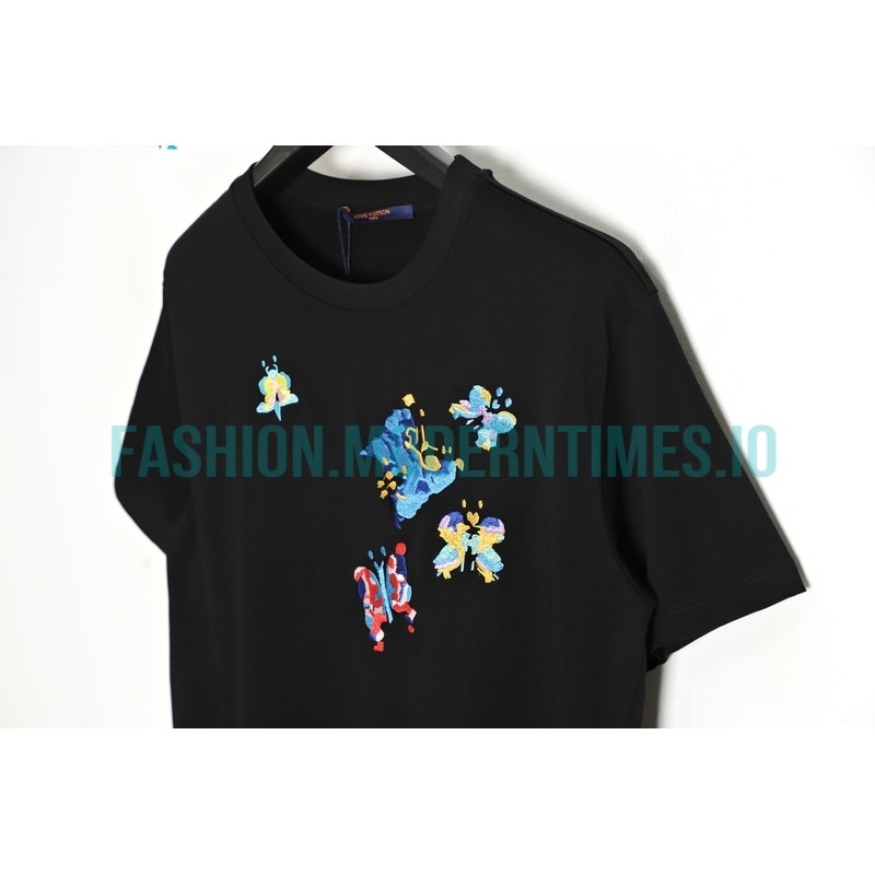Louis Vuitton - 23ss Butterfly Pattern Embroidered Short Sleeve T-shirt