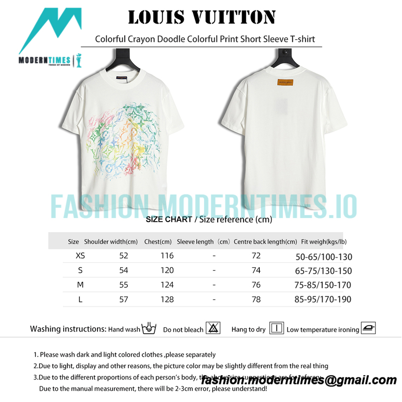Louis Vuitton - Colorful Crayon Doodle Colorful Print Short Sleeve T-shirt