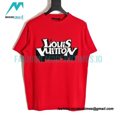 Louis Vuitton - Letter Jacquard Knitted Short Sleeve