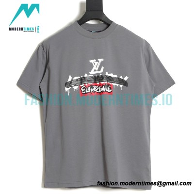 Louis vuitton - Supreme 2023 Co-branded Graffiti Print Crewneck Short Sleeve T-shirt