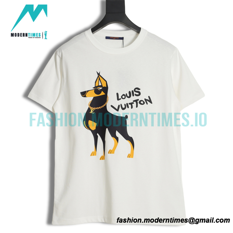 Louis Vuitton - 23ss Cartoon Gentleman Puppy Print T-shirt