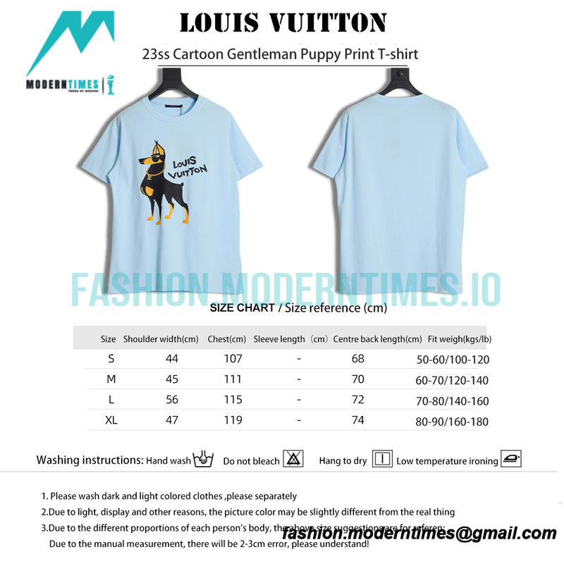 Louis Vuitton - 23ss Cartoon Gentleman Puppy Print T-shirt