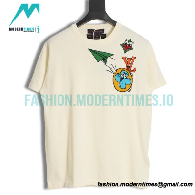 Louis Vuitton - Knit Short Sleeve T-shirt With A Small Airplane Pattern