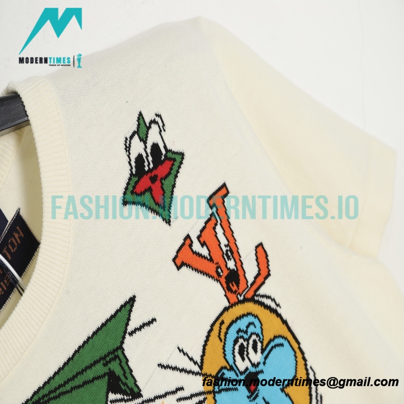 Louis Vuitton - Knit Short Sleeve T-shirt With A Small Airplane Pattern